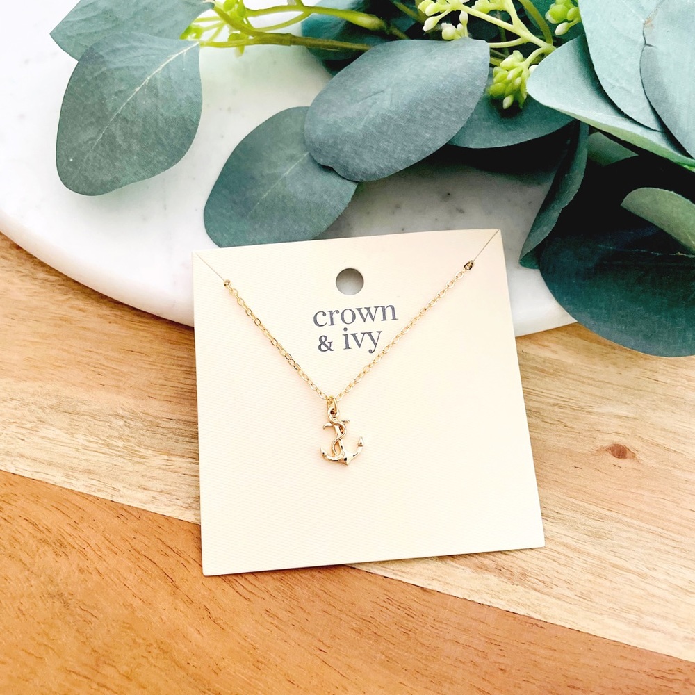 Crown & Ivy Anchor Necklace